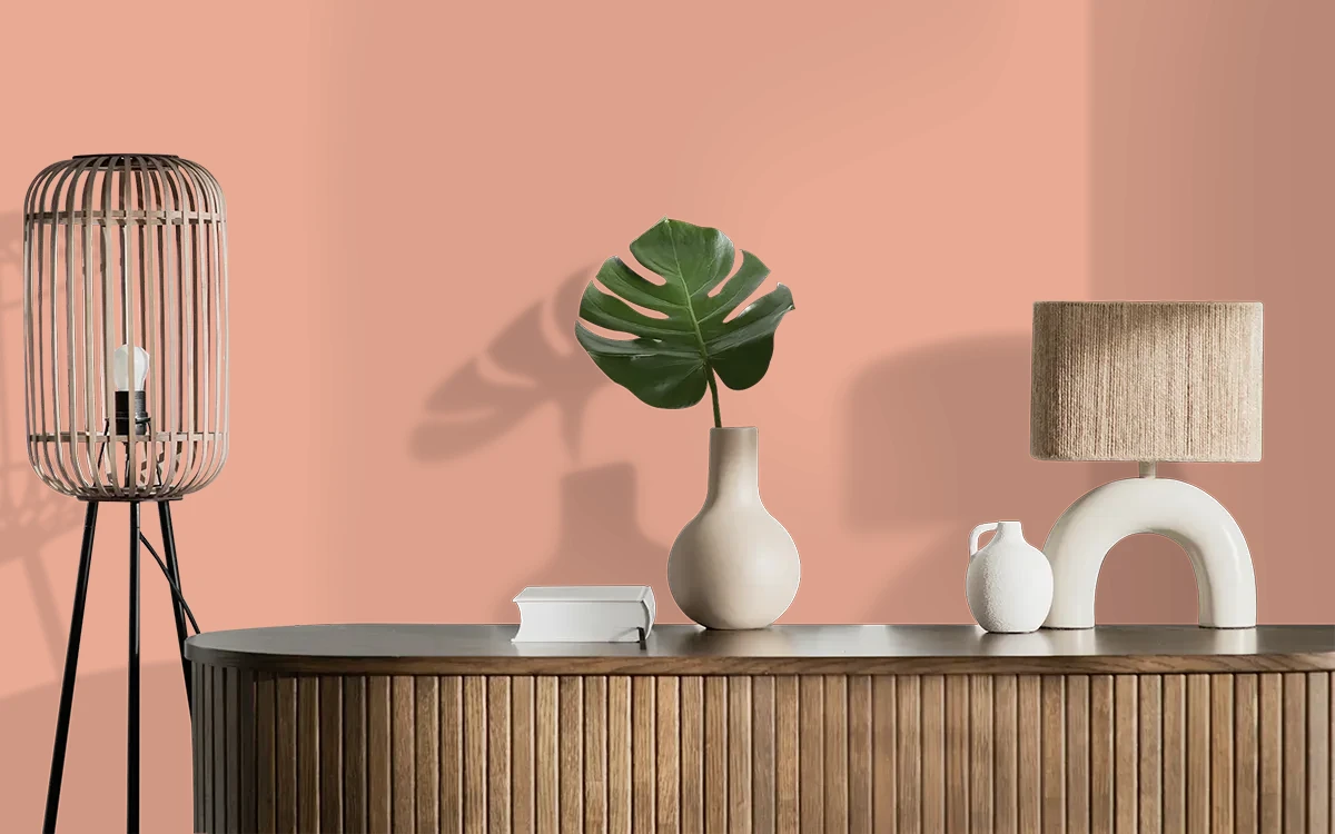 Nippon Paint's SUNBURST GLOW color on different wall surfaces.