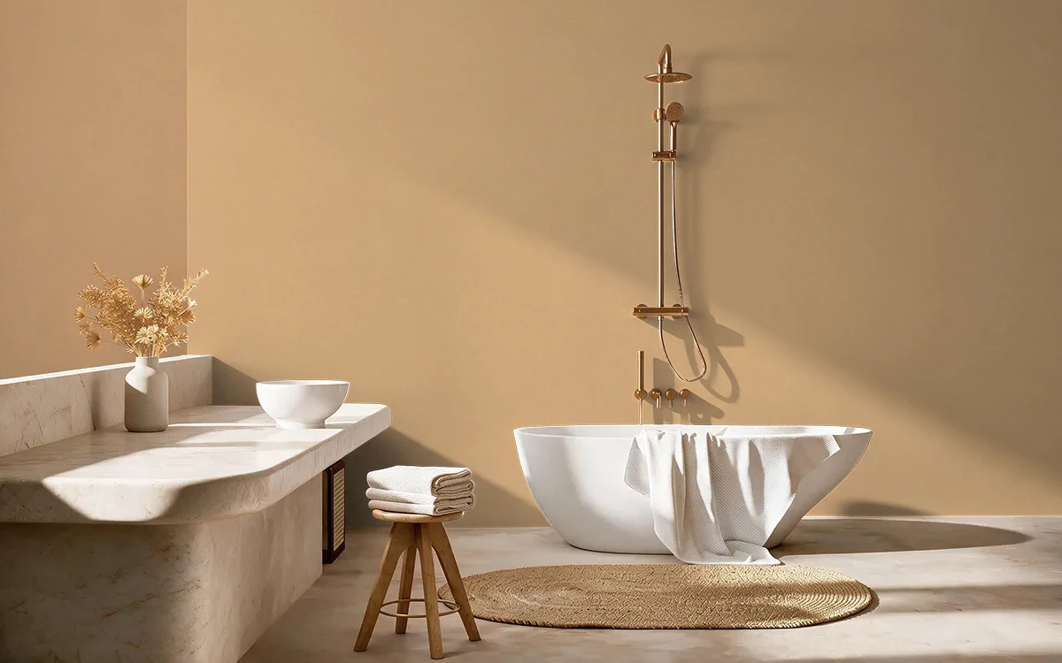 Nippon Paint's SUNRISE GLEAM color on different wall surfaces.