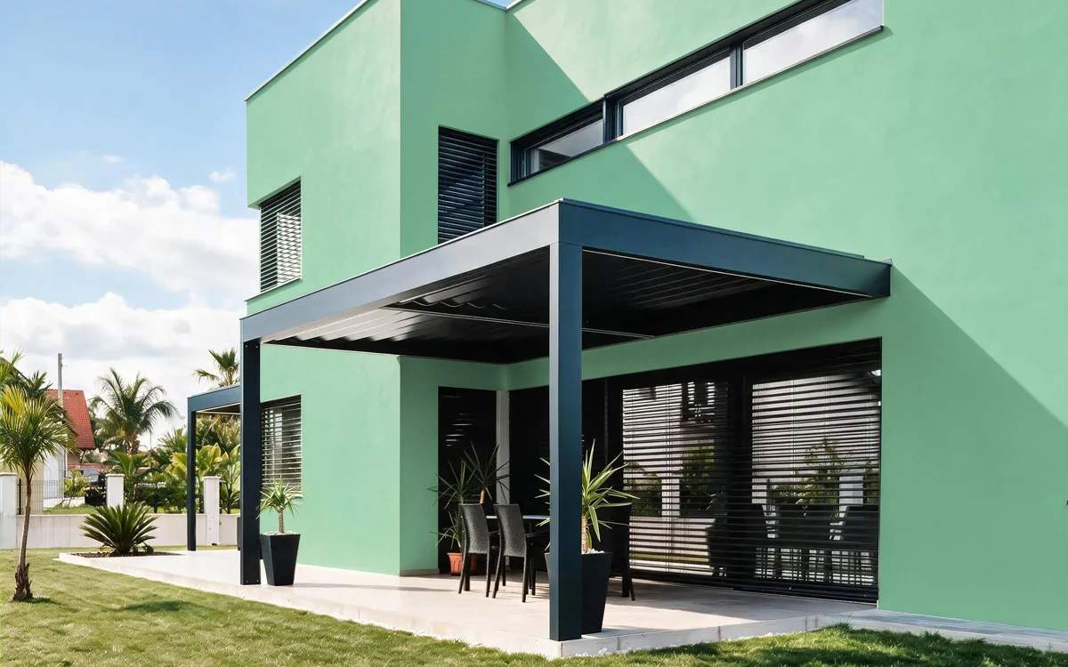 Nippon Paint's SURREY GREEN color on different wall surfaces.