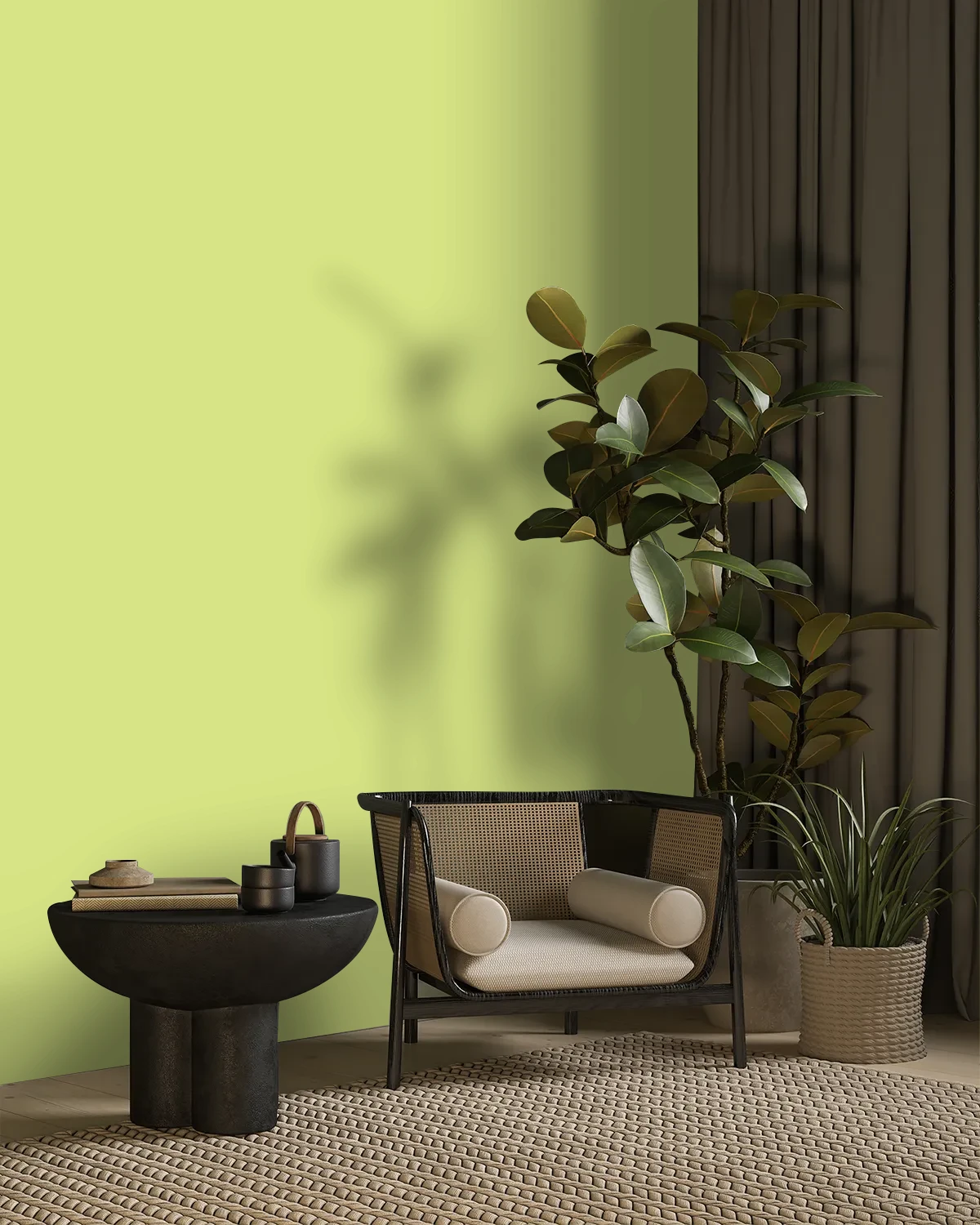 Nippon Paint's SWEET BERGAMOT color on a beautifully decorated wall.