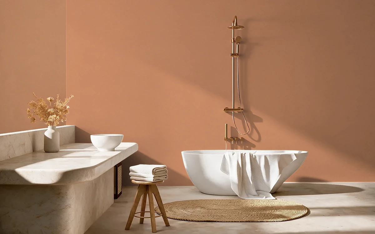 Nippon Paint's SWEET NOUGAT color on different wall surfaces.