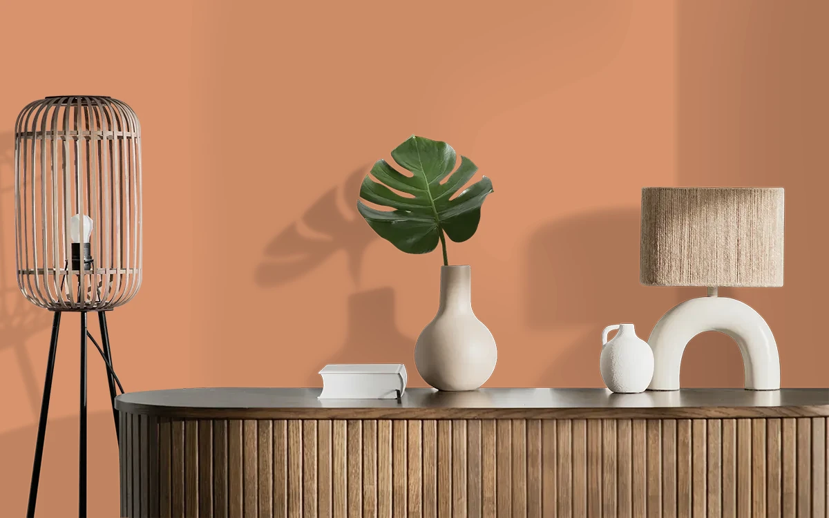 Nippon Paint's SWEET NOUGAT color on different wall surfaces.