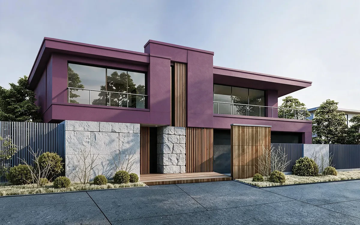 Nippon Paint's SWELTERING PINK color on different wall surfaces.