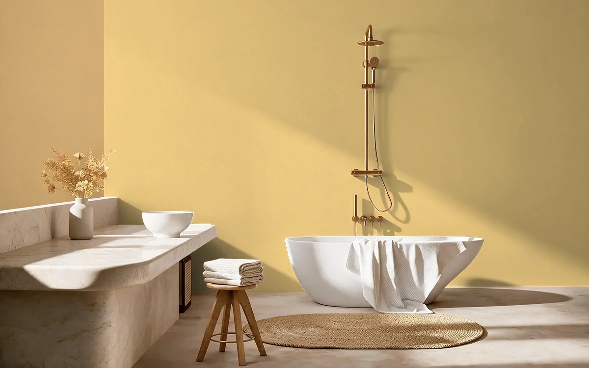 Nippon Paint's SWISS CHEESE color on different wall surfaces.