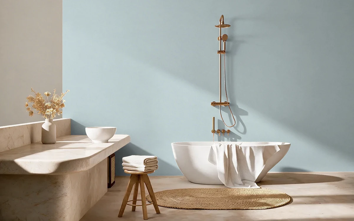 Nippon Paint's SWISS MOUNTAIN color on different wall surfaces.