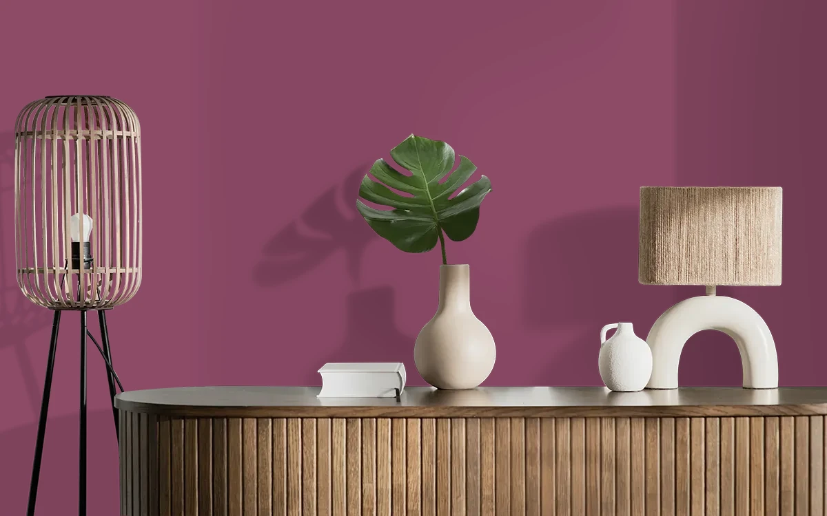 Nippon Paint's TALBOT'S RED color on different wall surfaces.