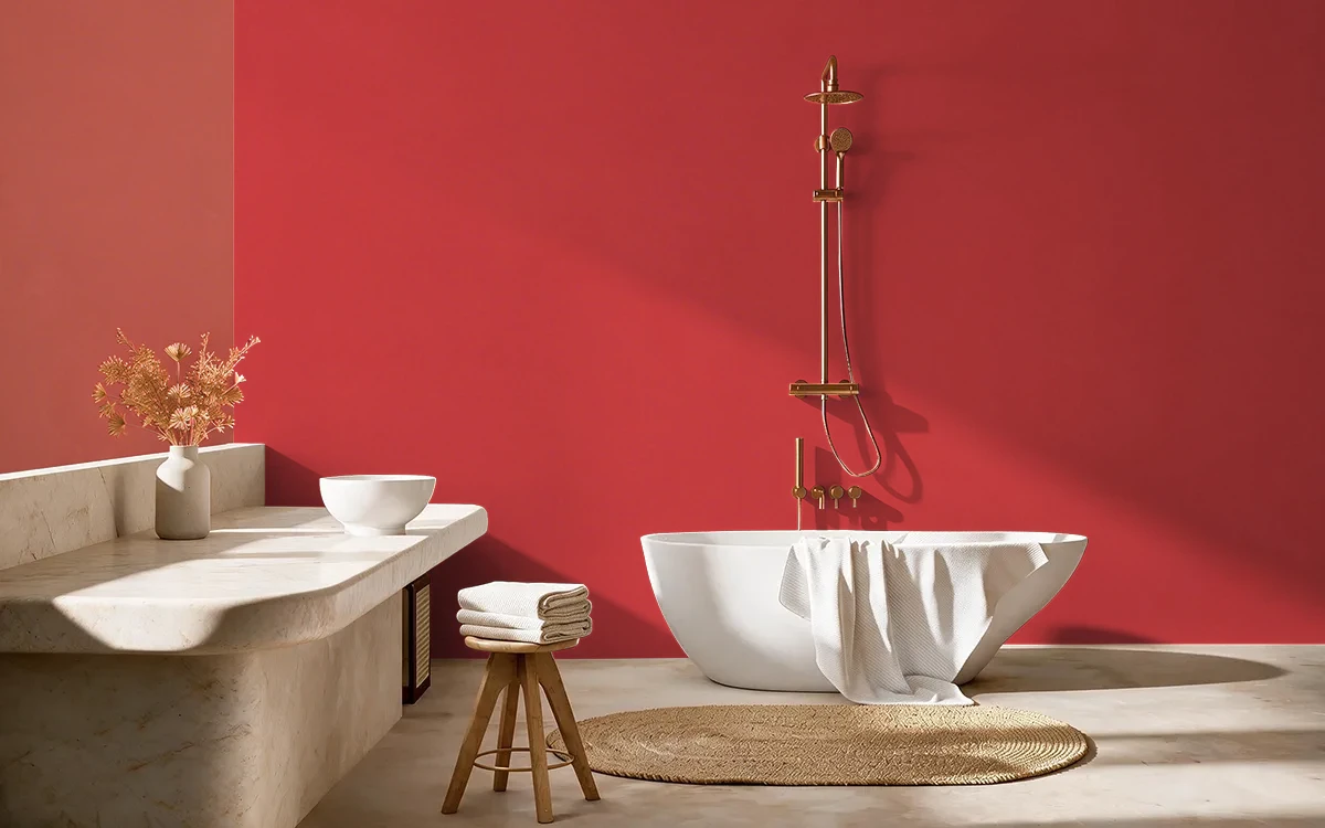 Nippon Paint's TALK OF THE TOWN color on different wall surfaces.