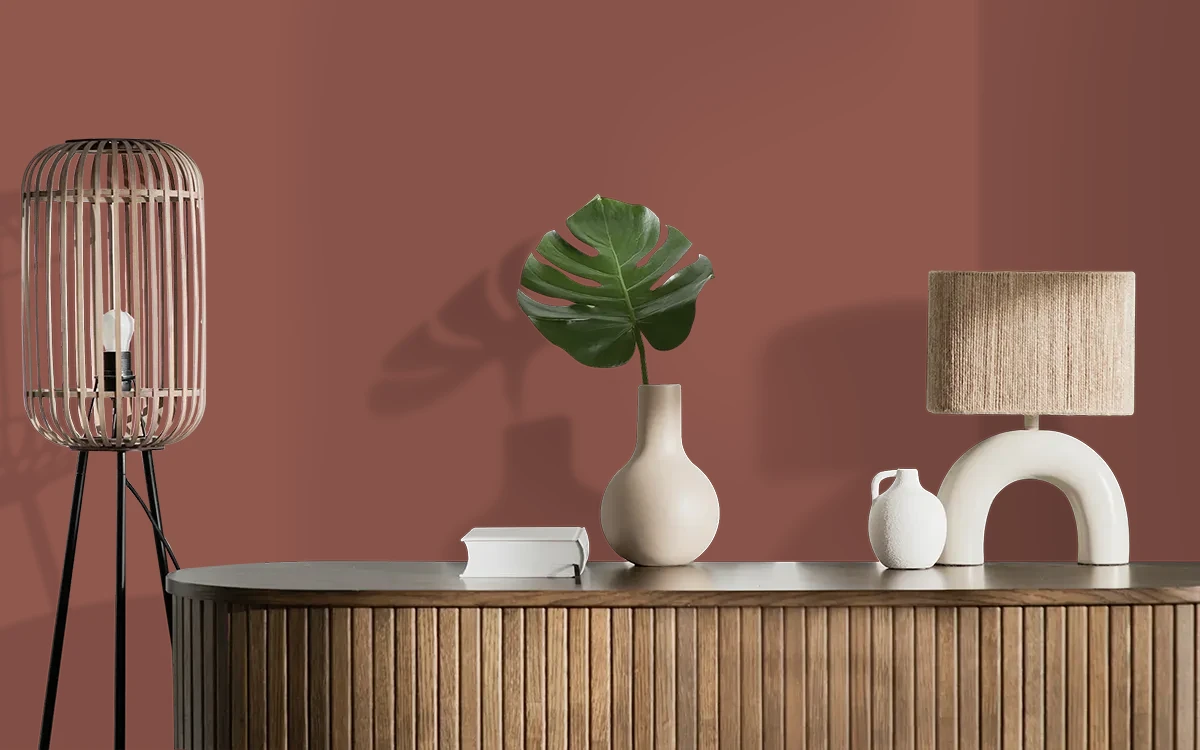 Nippon Paint's TAN FLARE color on different wall surfaces.