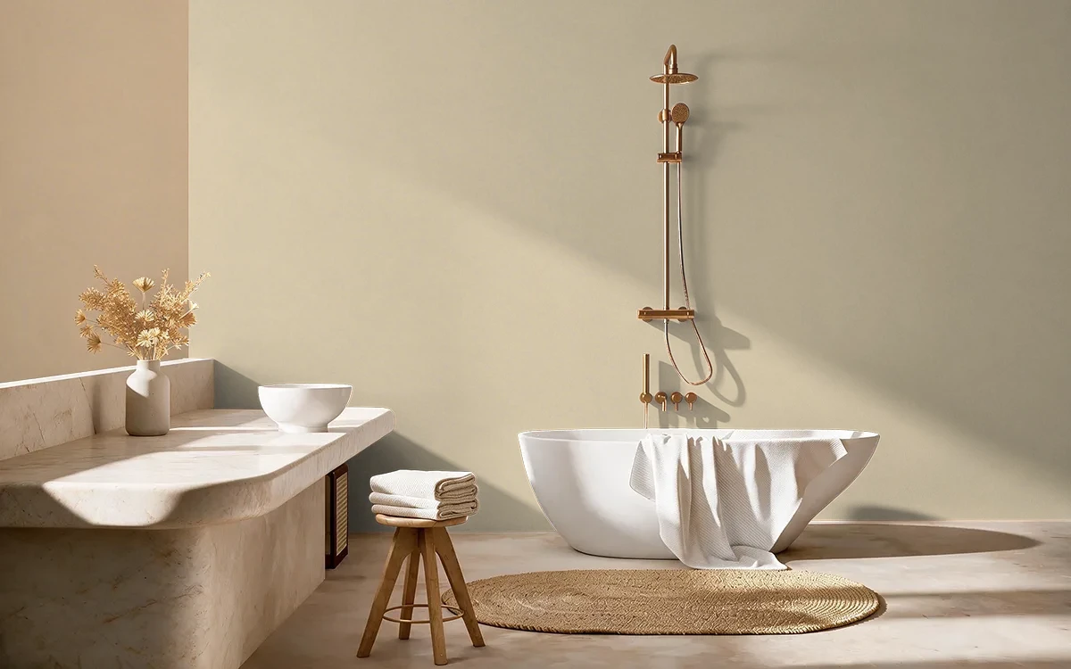 Nippon Paint's TANGERINE RADIANCE color on different wall surfaces.