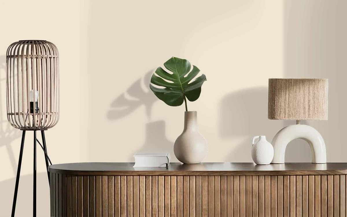 Nippon Paint's TANGERINE TANGO color on different wall surfaces.