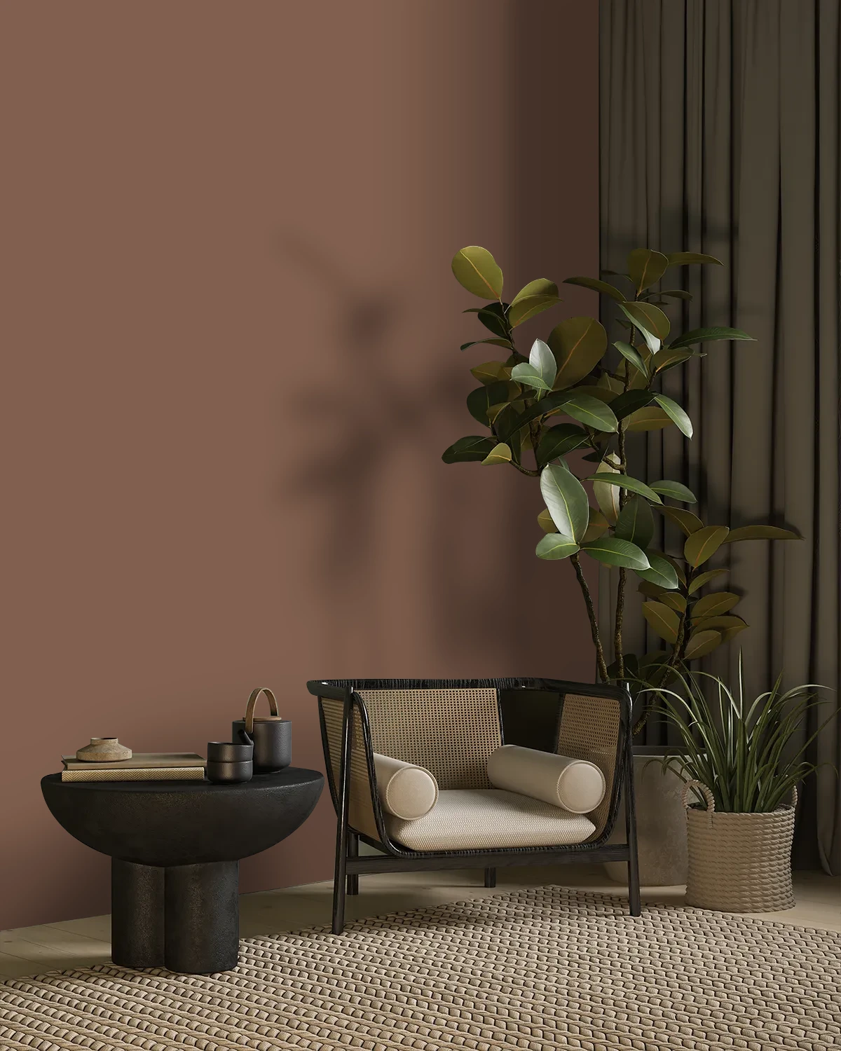 Nippon Paint's TAWNY TAN color on a beautifully decorated wall.