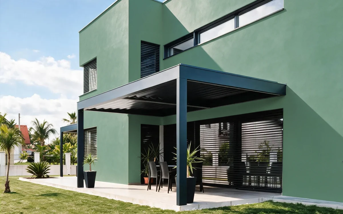 Nippon Paint's TERRESTRIAL GREEN color on different wall surfaces.