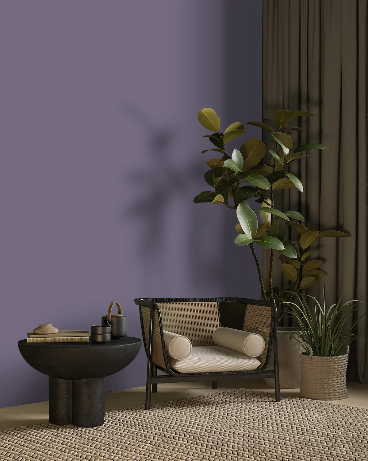 Nippon Paint's THISTLE HUES color on a beautifully decorated wall.