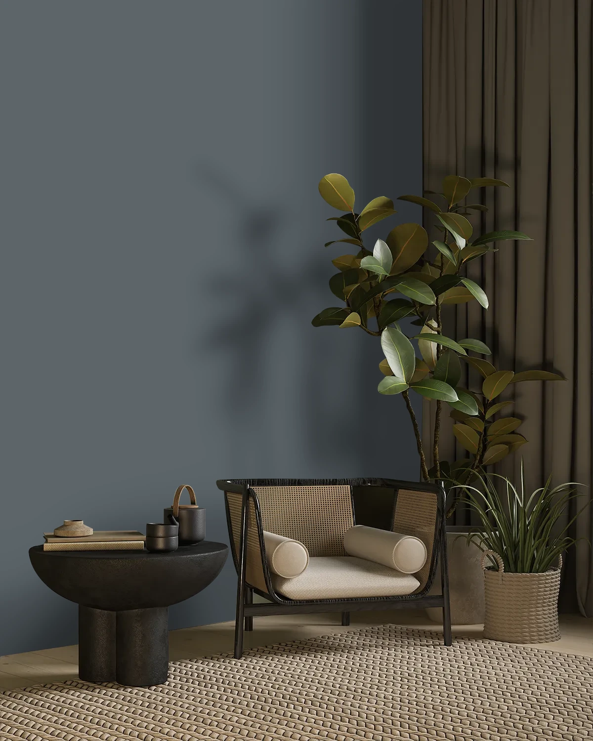 Nippon Paint's THRILLER color on a beautifully decorated wall.