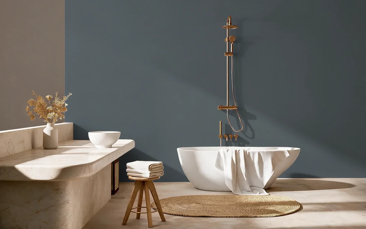 Nippon Paint's THRILLER color on different wall surfaces.
