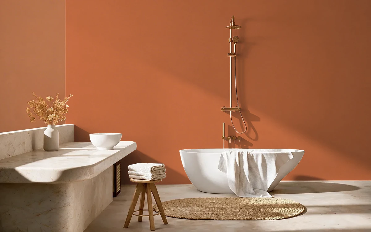 Nippon Paint's TIGERSTRIPE color on different wall surfaces.