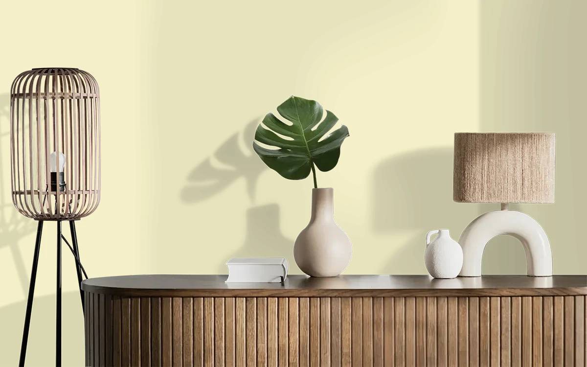 Nippon Paint's TINGLING SENSATION color on different wall surfaces.