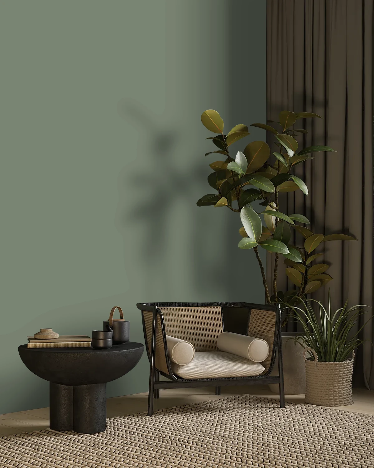 Nippon Paint's TREE HOUSE color on a beautifully decorated wall.