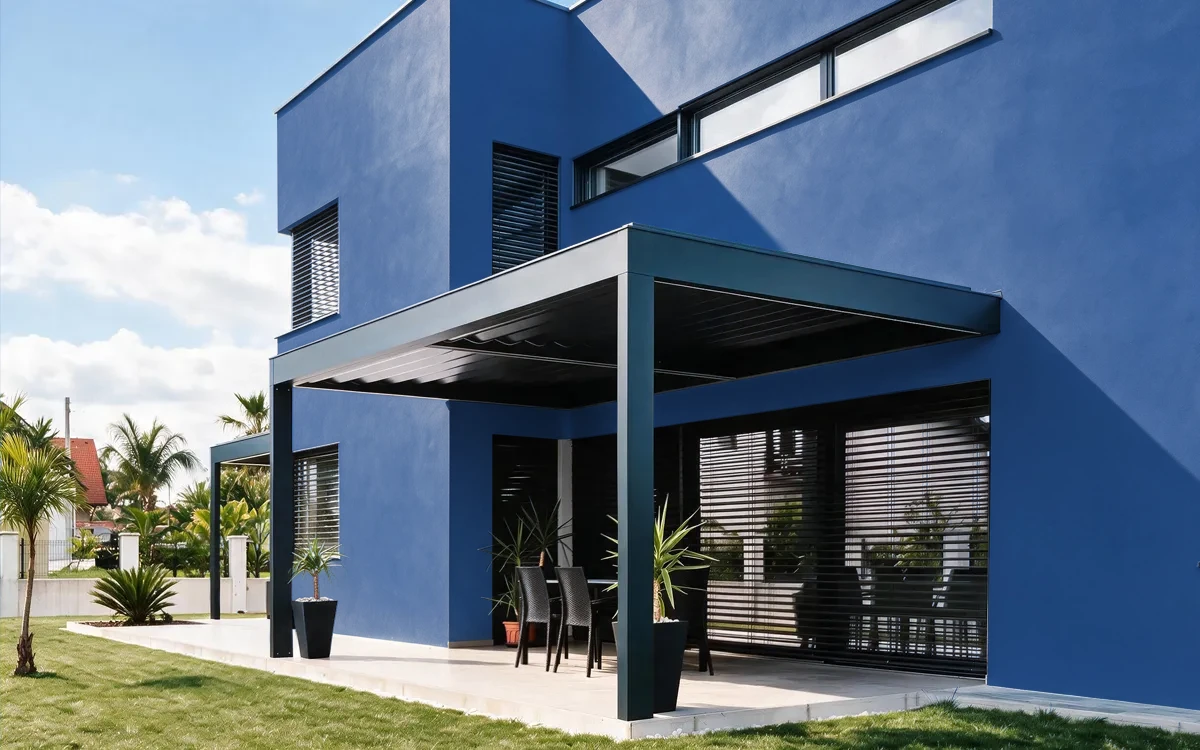 Nippon Paint's TREMONT BLUE color on different wall surfaces.