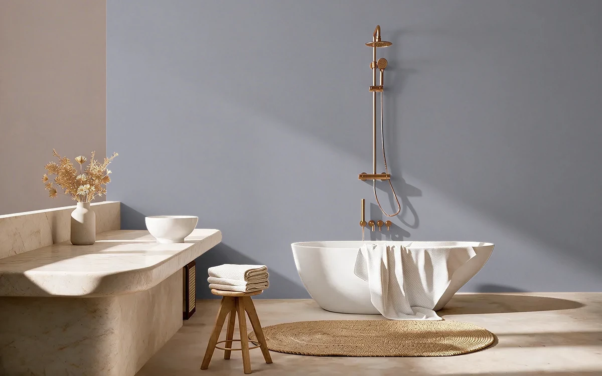 Nippon Paint's TRINKLETS color on different wall surfaces.