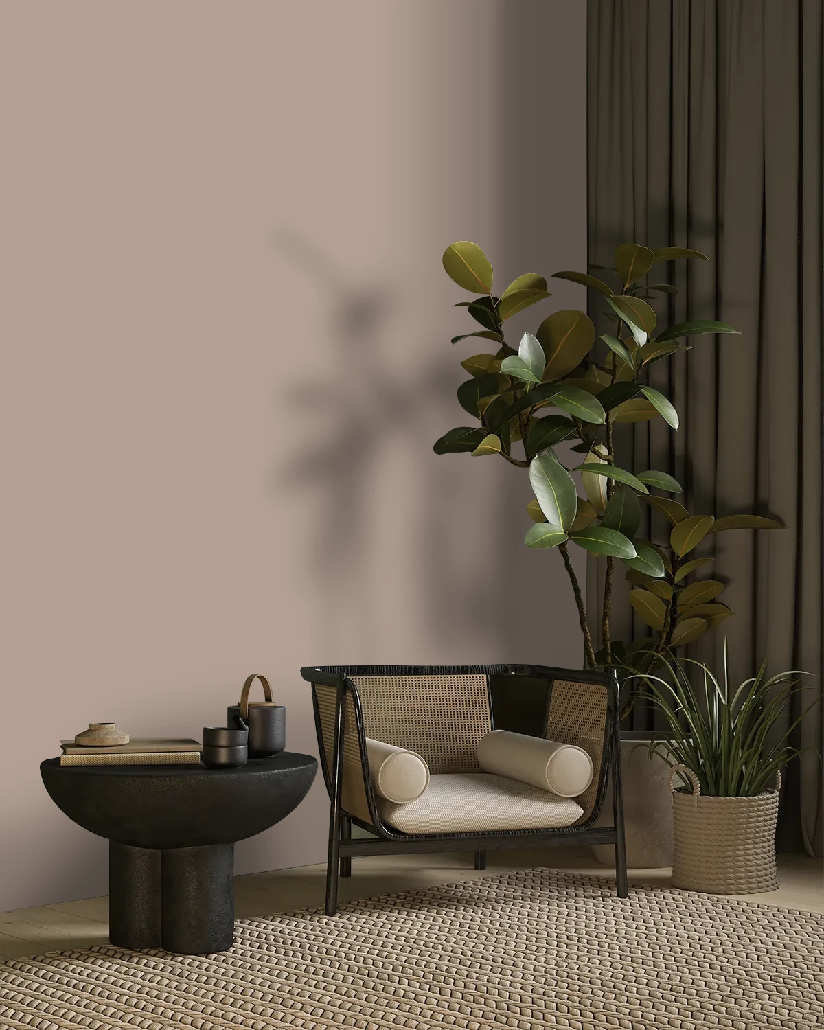 Nippon Paint's TRUFFLE DIP color on a beautifully decorated wall.