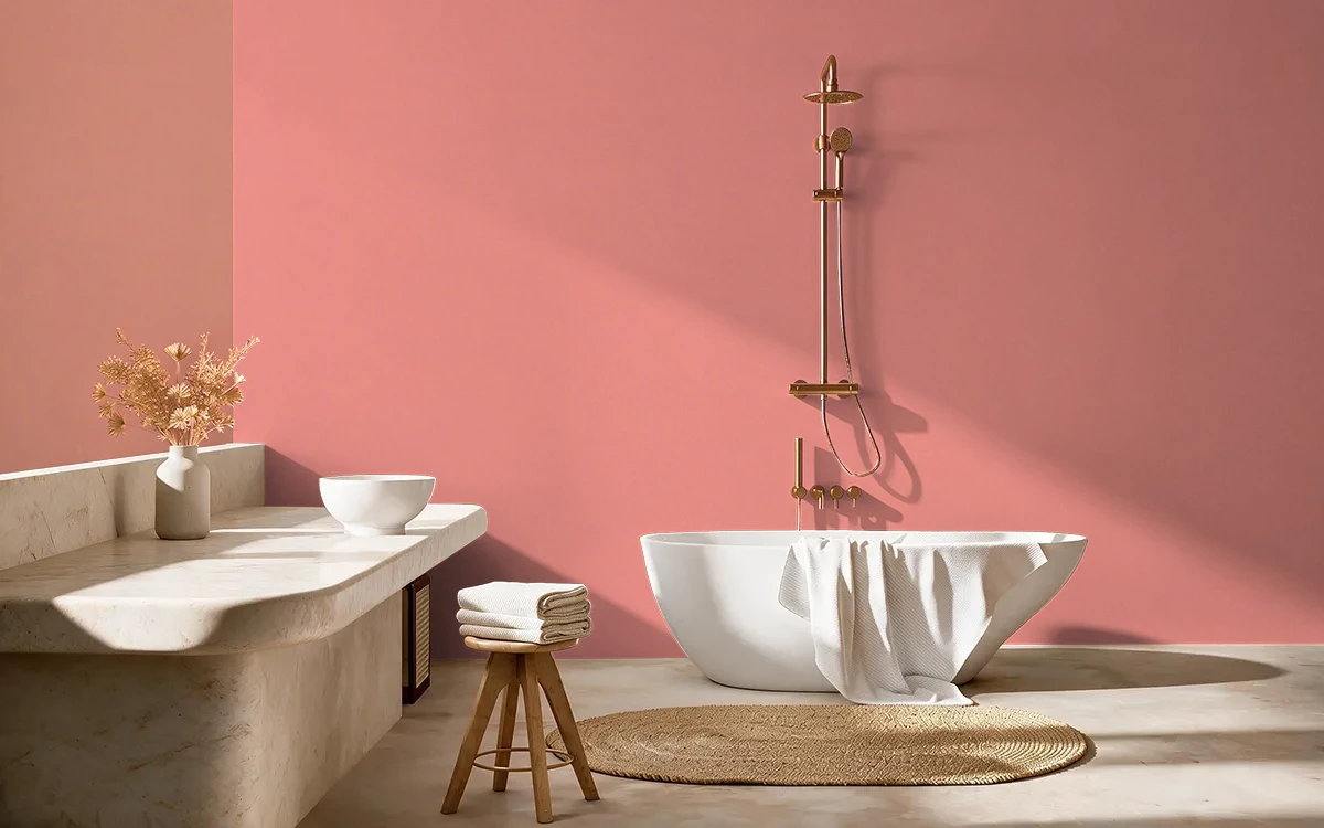 Nippon Paint's TRUTH ABOUT LOVE color on different wall surfaces.