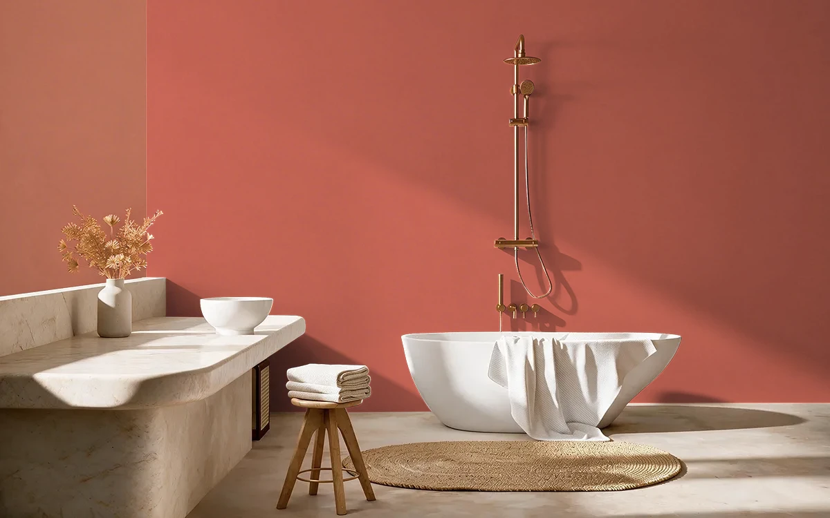 Nippon Paint's TULIP BLOSSOM color on different wall surfaces.