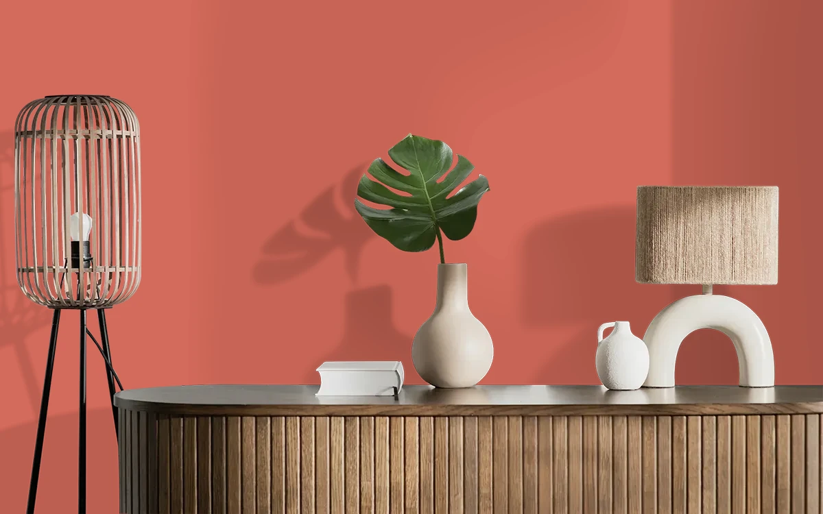 Nippon Paint's TULIP BLOSSOM color on different wall surfaces.