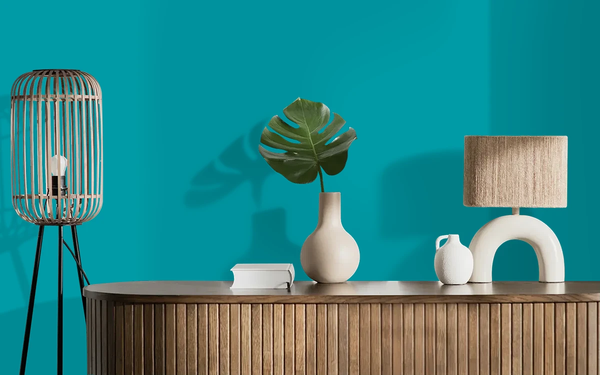 Nippon Paint's TURKISH TILE color on different wall surfaces.