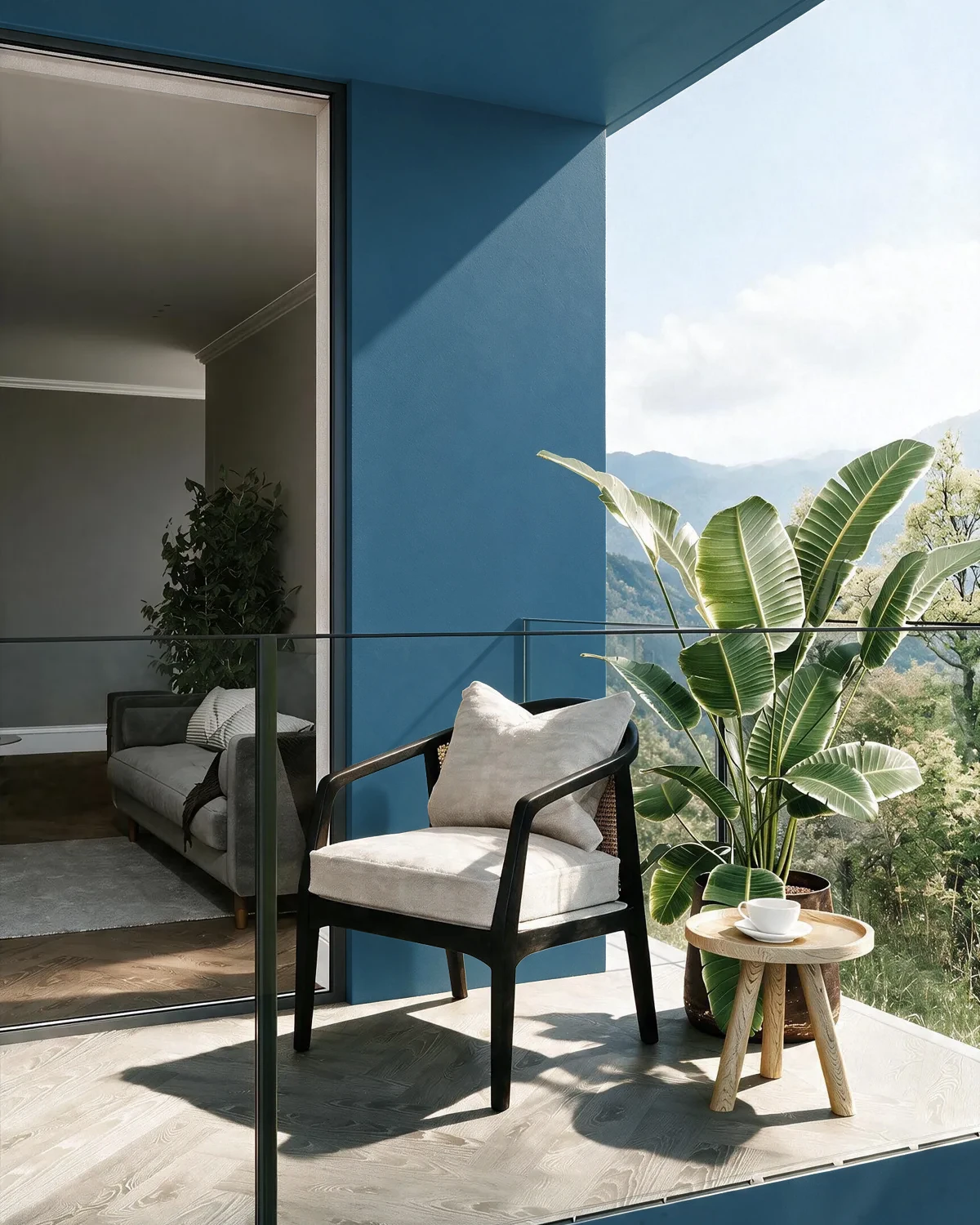 Nippon Paint's ULTRA BLUE color on a beautifully decorated wall.