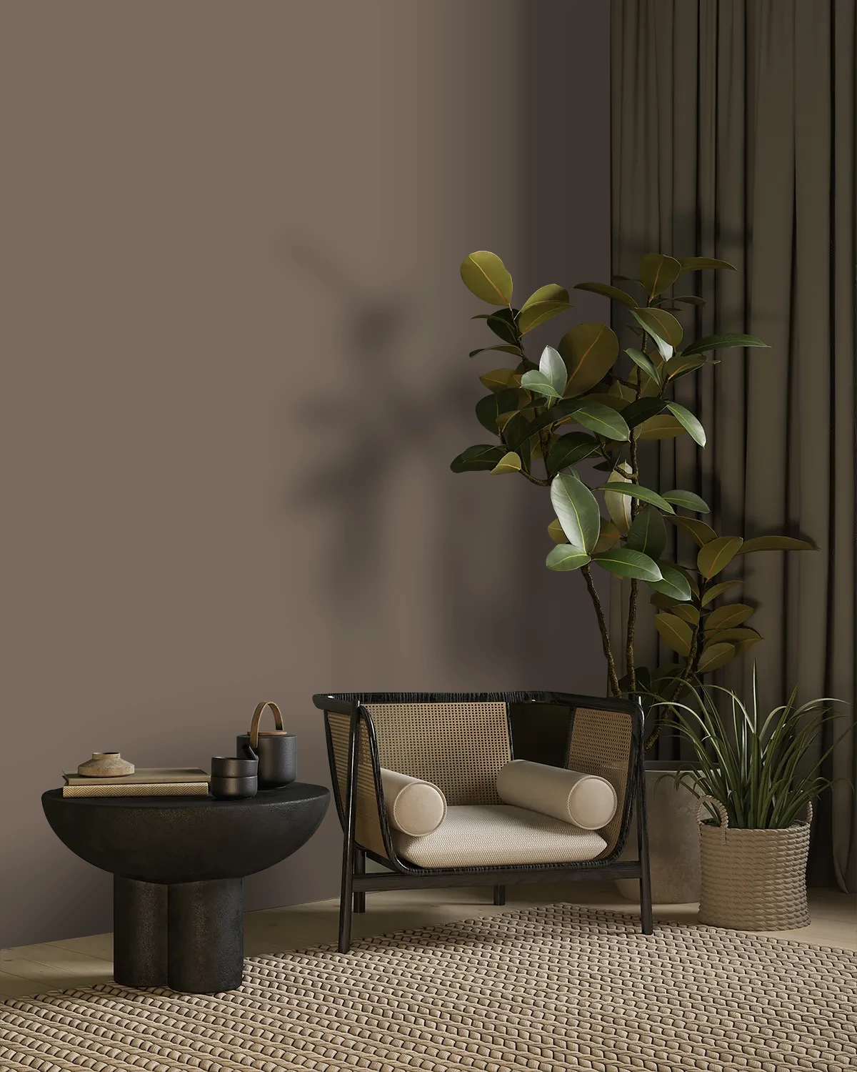 Nippon Paint's UMBER DREAM color on a beautifully decorated wall.