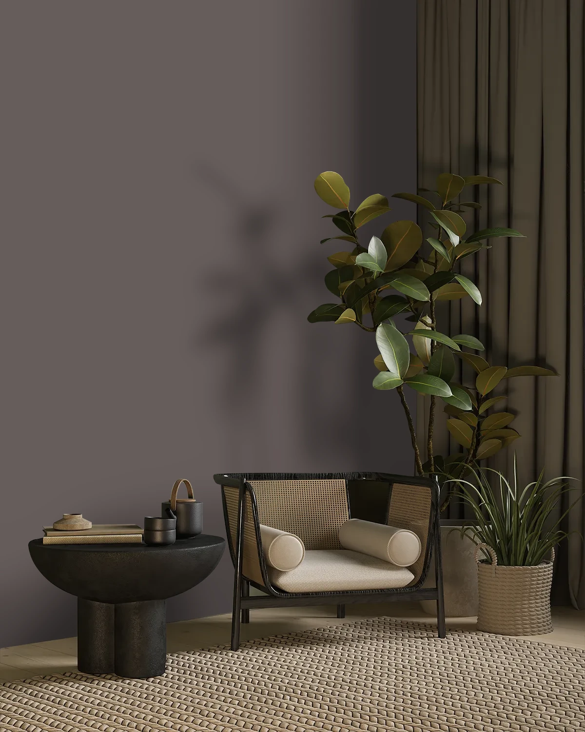 Nippon Paint's UMBER GLEAM color on a beautifully decorated wall.