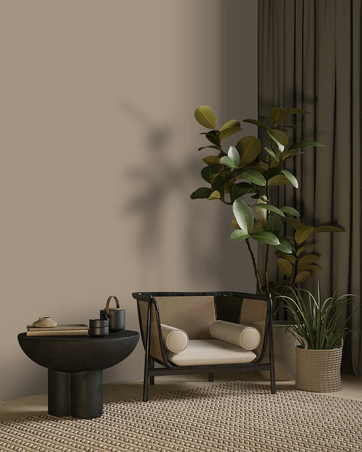 Nippon Paint's UMBER RADIANT color on a beautifully decorated wall.
