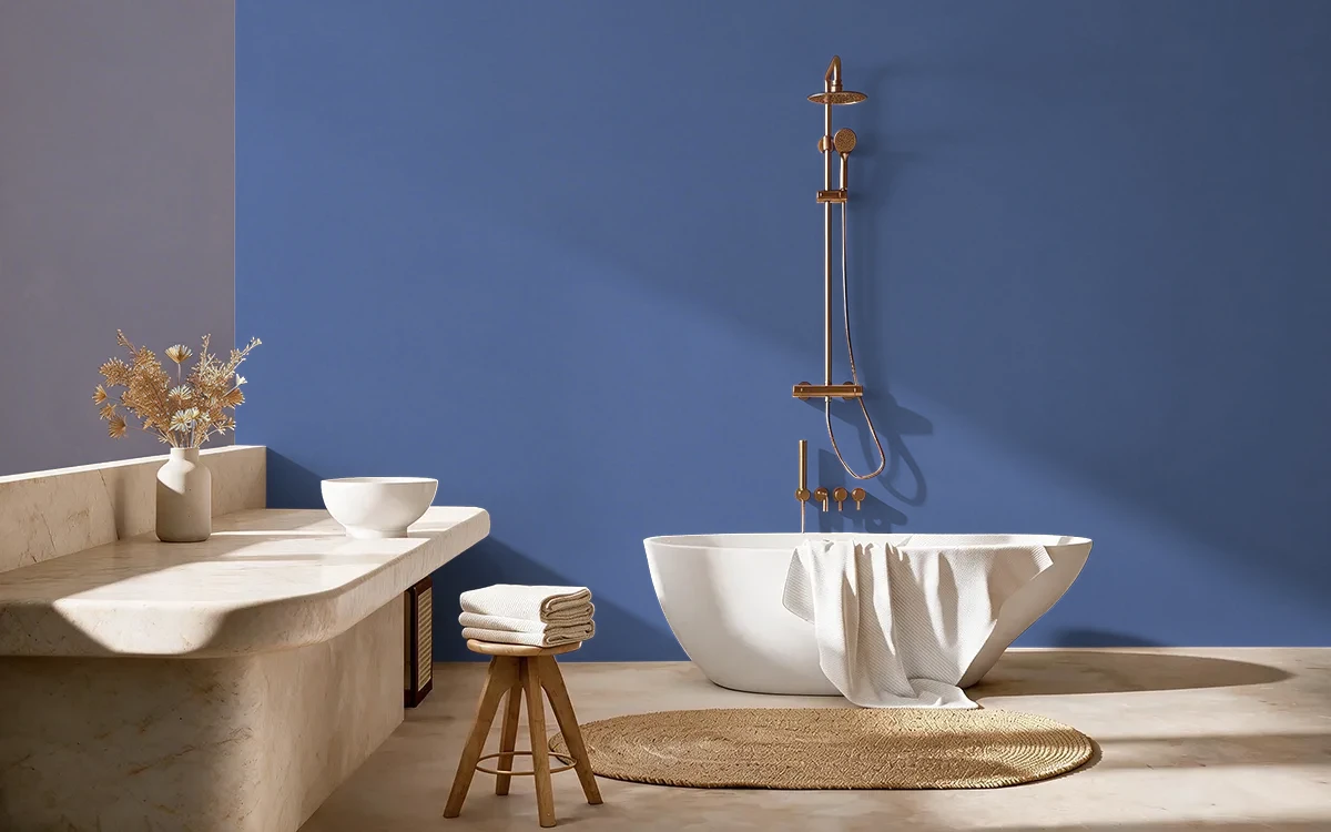 Nippon Paint's UNDERCURRENT color on different wall surfaces.
