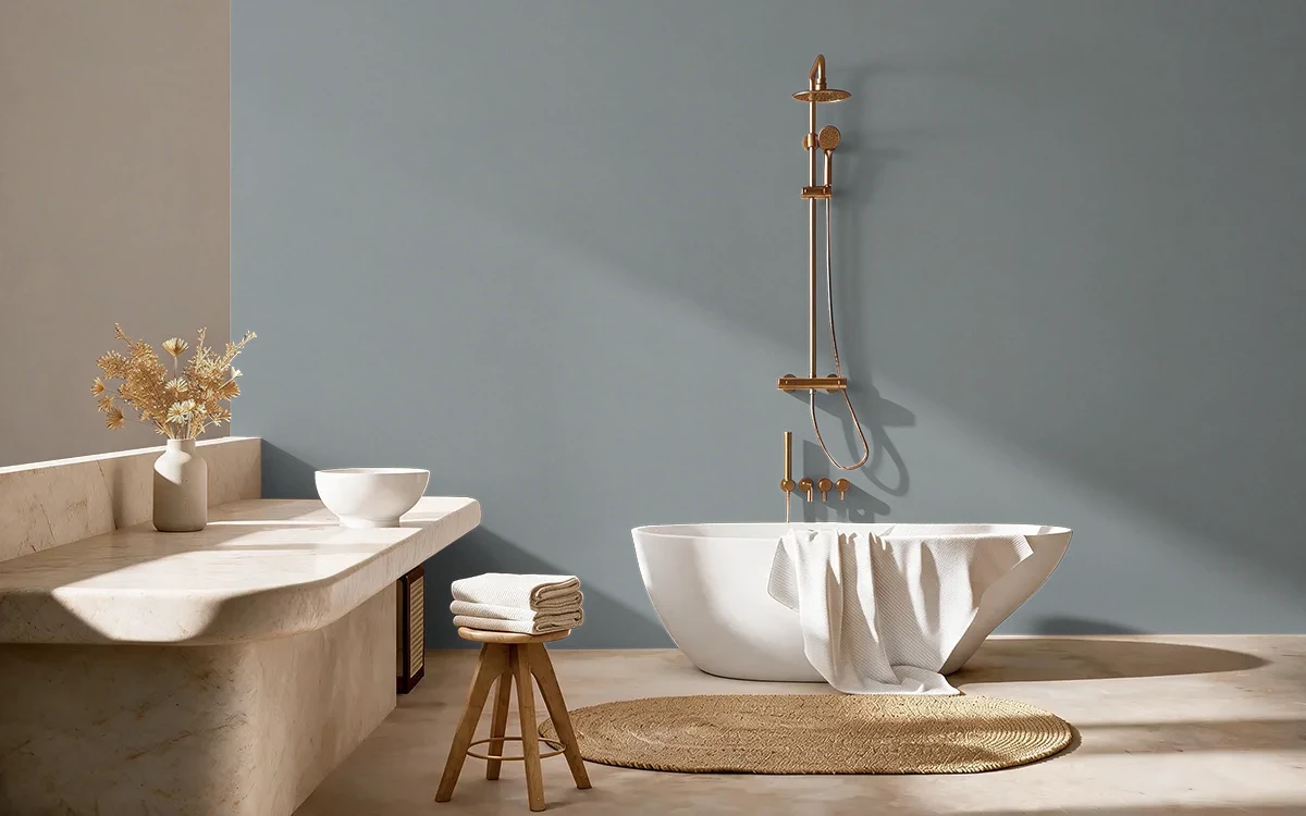 Nippon Paint's UP IN ARMS color on different wall surfaces.