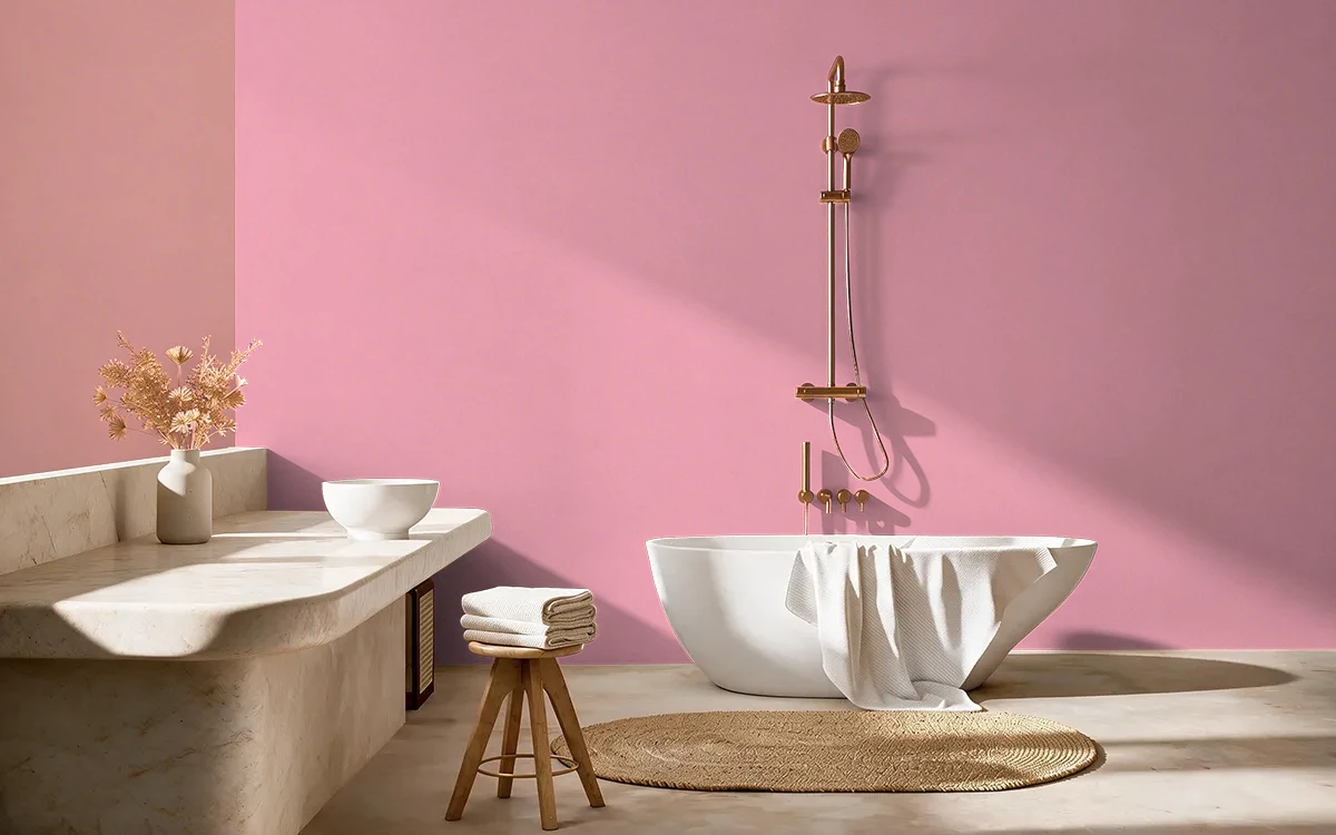 Nippon Paint's VALENTINE'S GIFT color on different wall surfaces.
