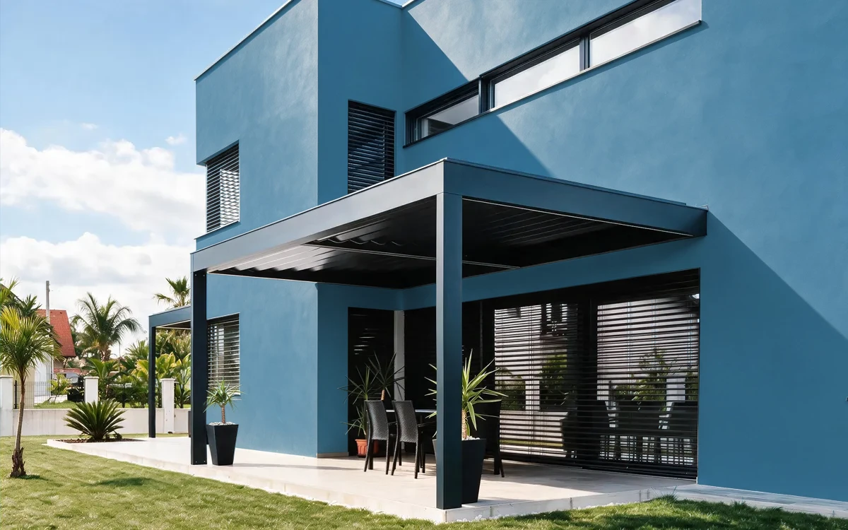 Nippon Paint's VENETIAN BLUE color on different wall surfaces.