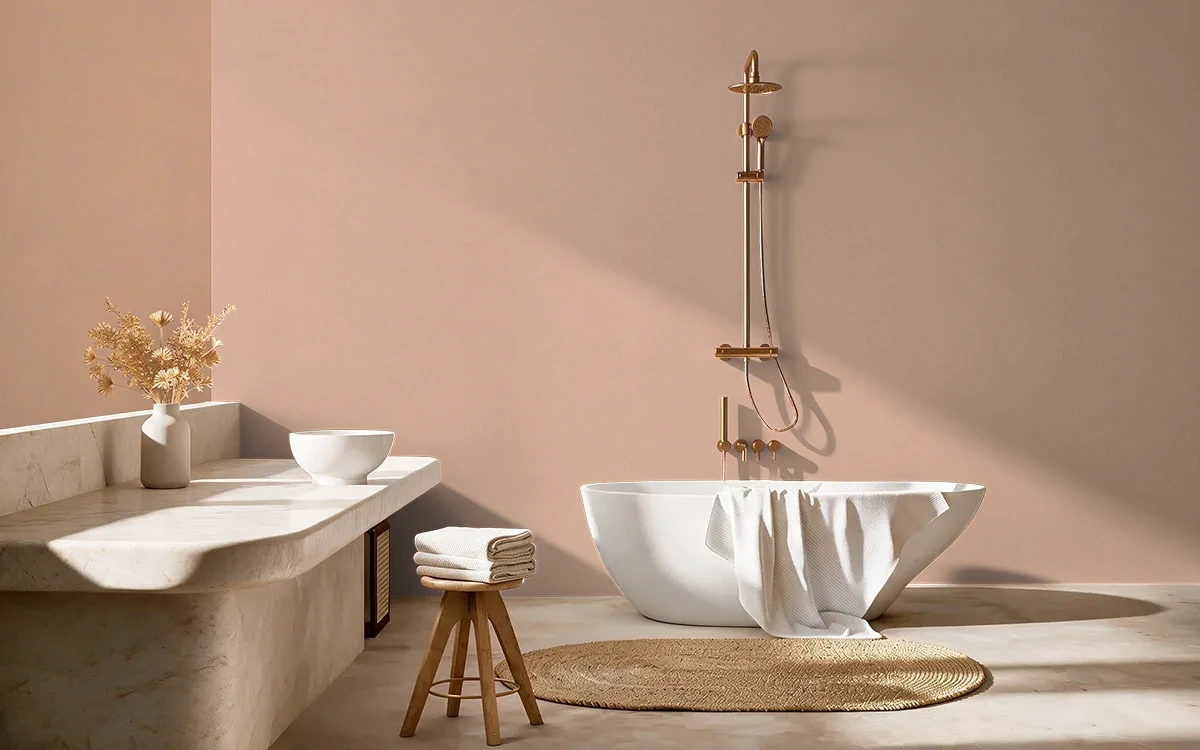 Nippon Paint's VESSEL CHIP color on different wall surfaces.