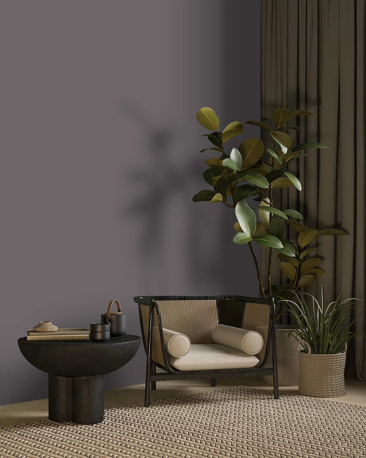Nippon Paint's VIKING GRAY color on a beautifully decorated wall.