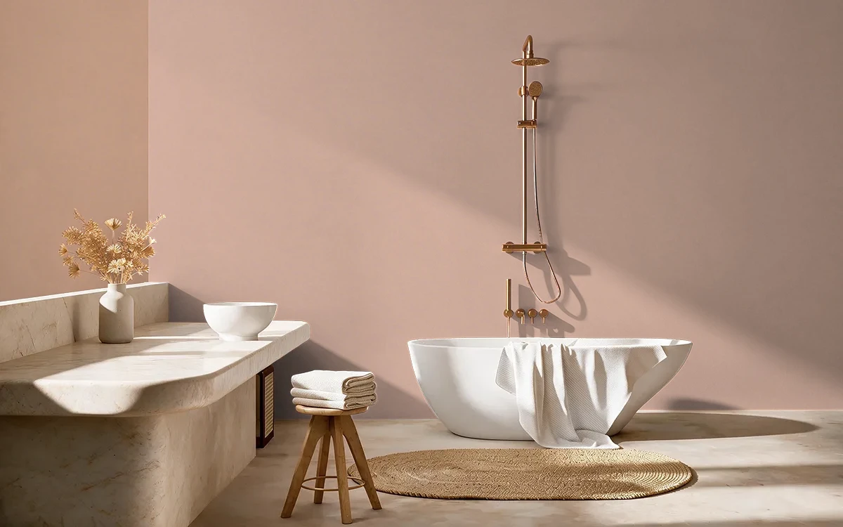 Nippon Paint's VINTAGE VASE color on different wall surfaces.