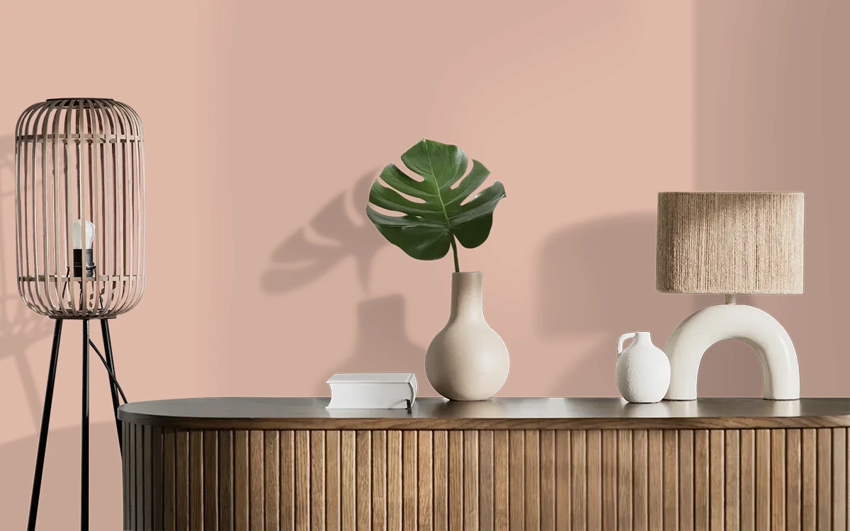 Nippon Paint's VINTAGE VASE color on different wall surfaces.