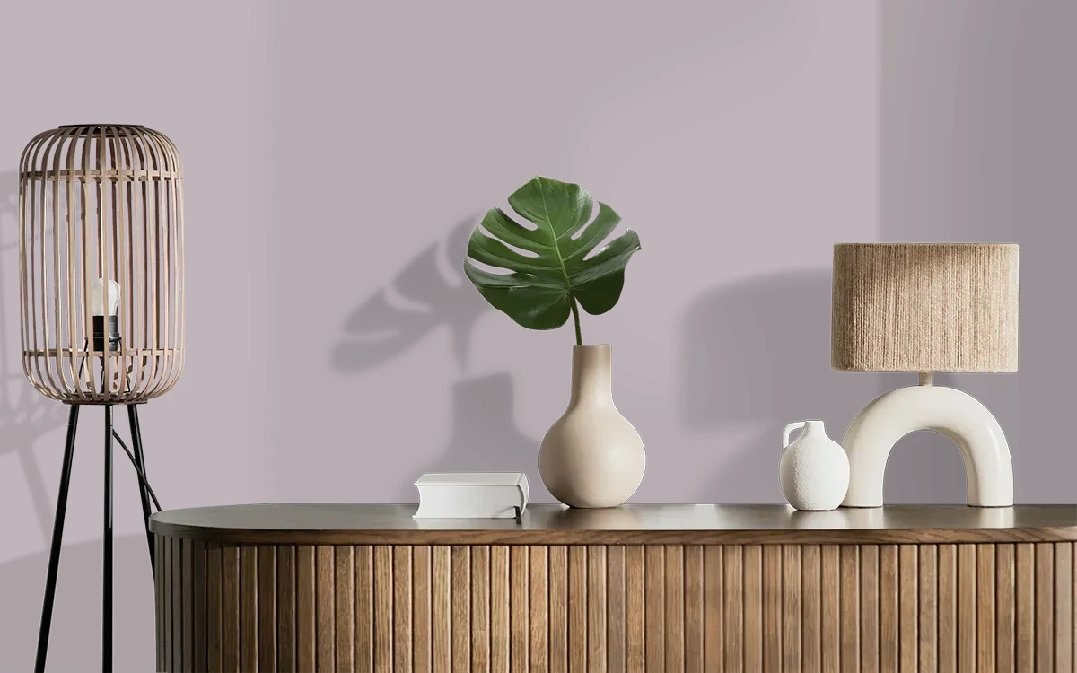 Nippon Paint's VIOLET VELVET color on different wall surfaces.