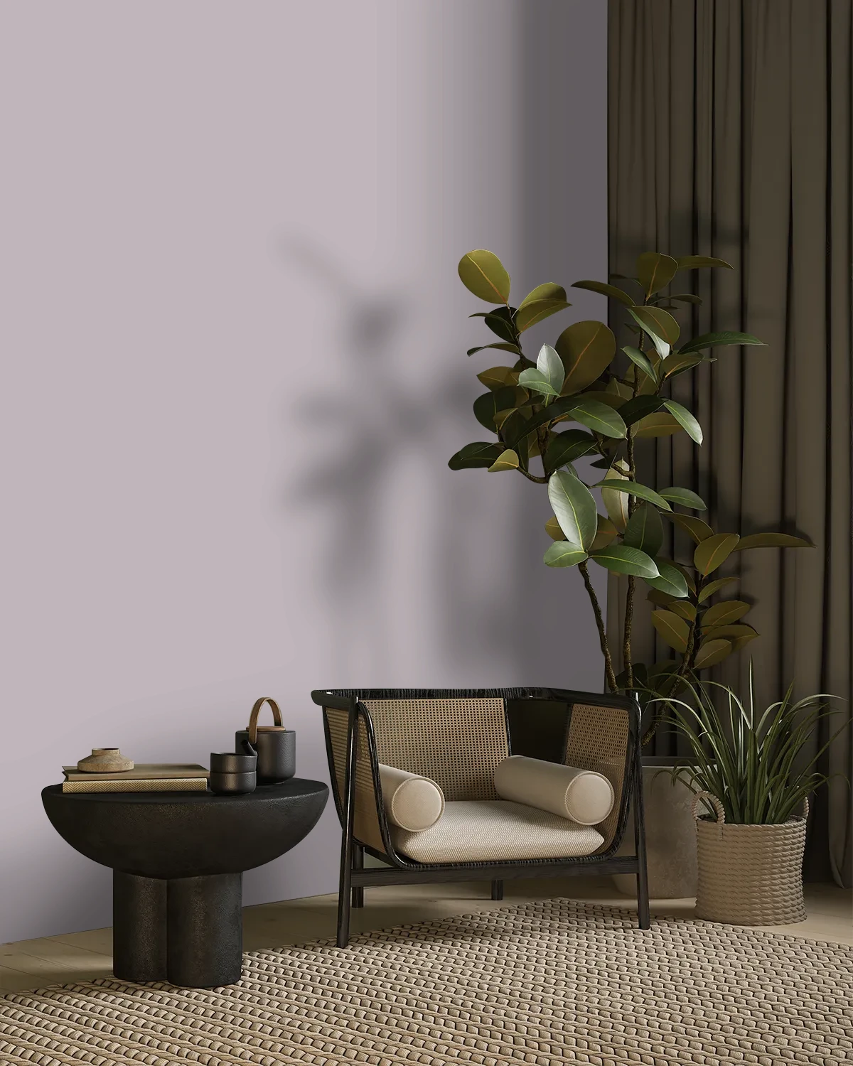 Nippon Paint's VIOLET VELVET color on a beautifully decorated wall.