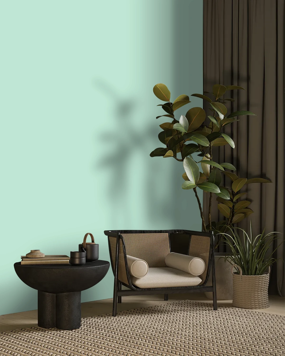 Nippon Paint's WALK IN THE PARK color on a beautifully decorated wall.