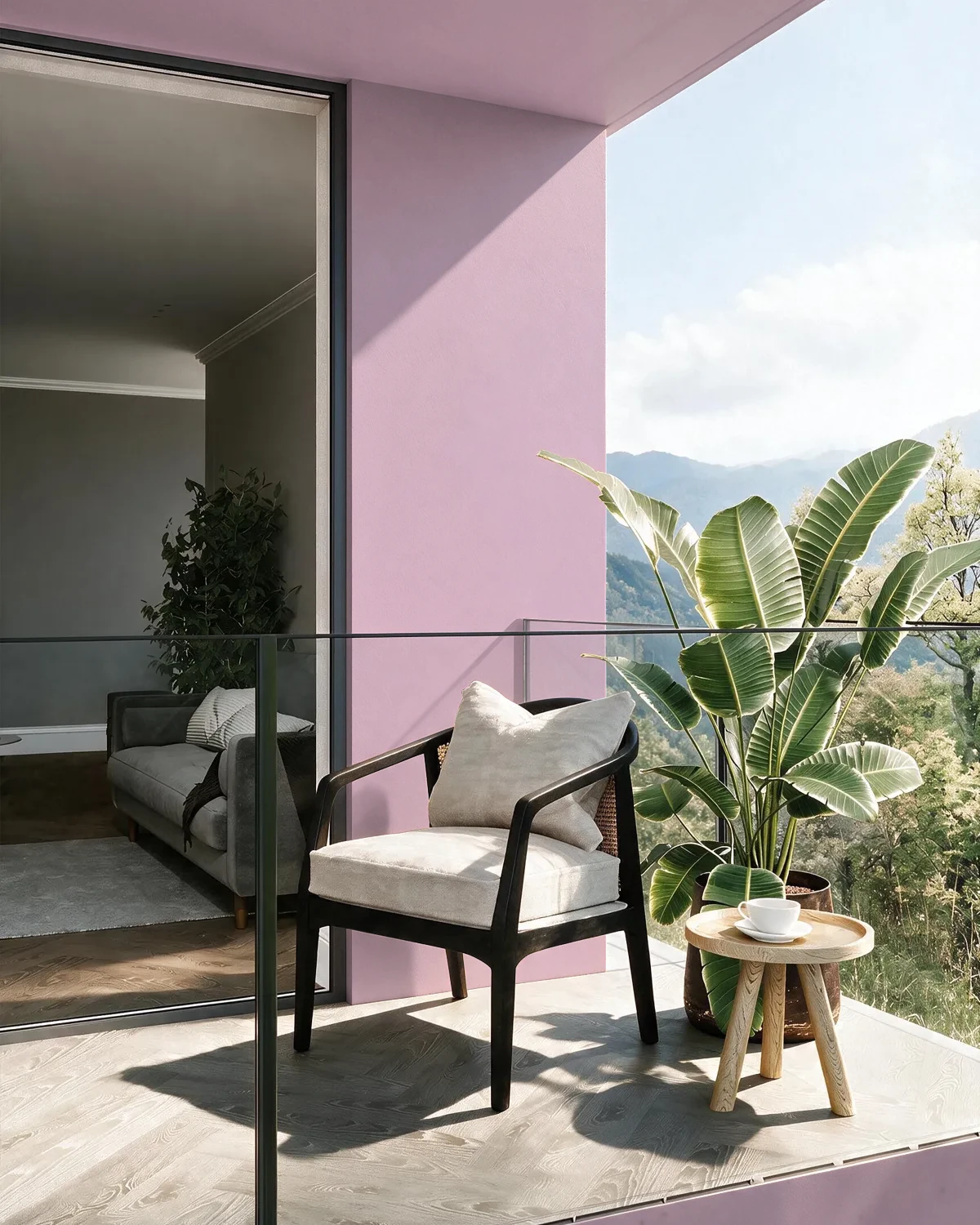 Nippon Paint's WARLEY ROSE color on a beautifully decorated wall.