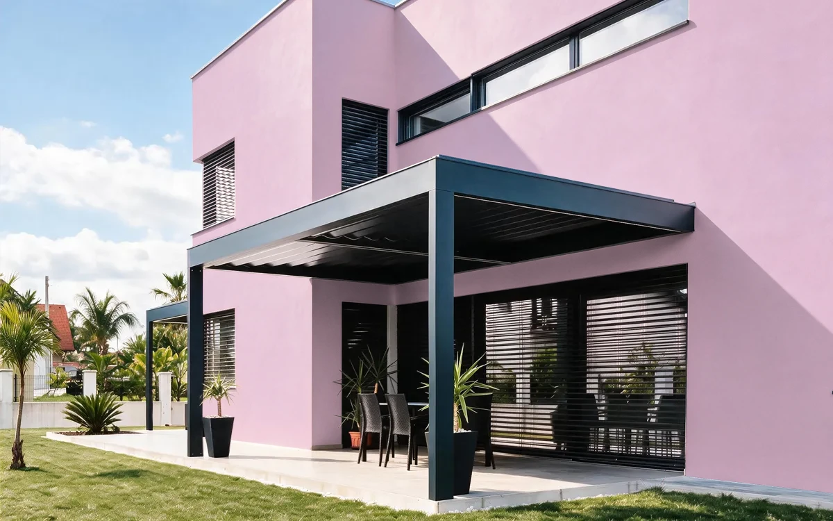 Nippon Paint's WARLEY ROSE color on different wall surfaces.