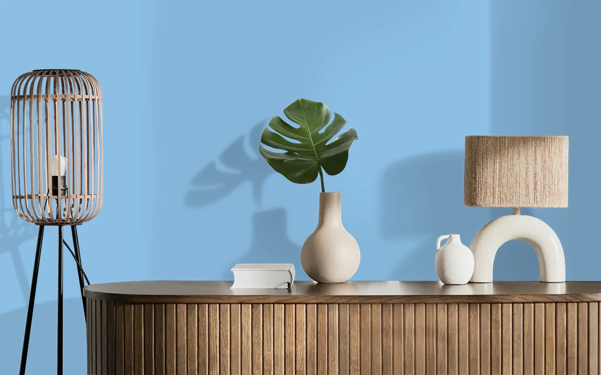 Nippon Paint's WATER FOUNTAIN color on different wall surfaces.