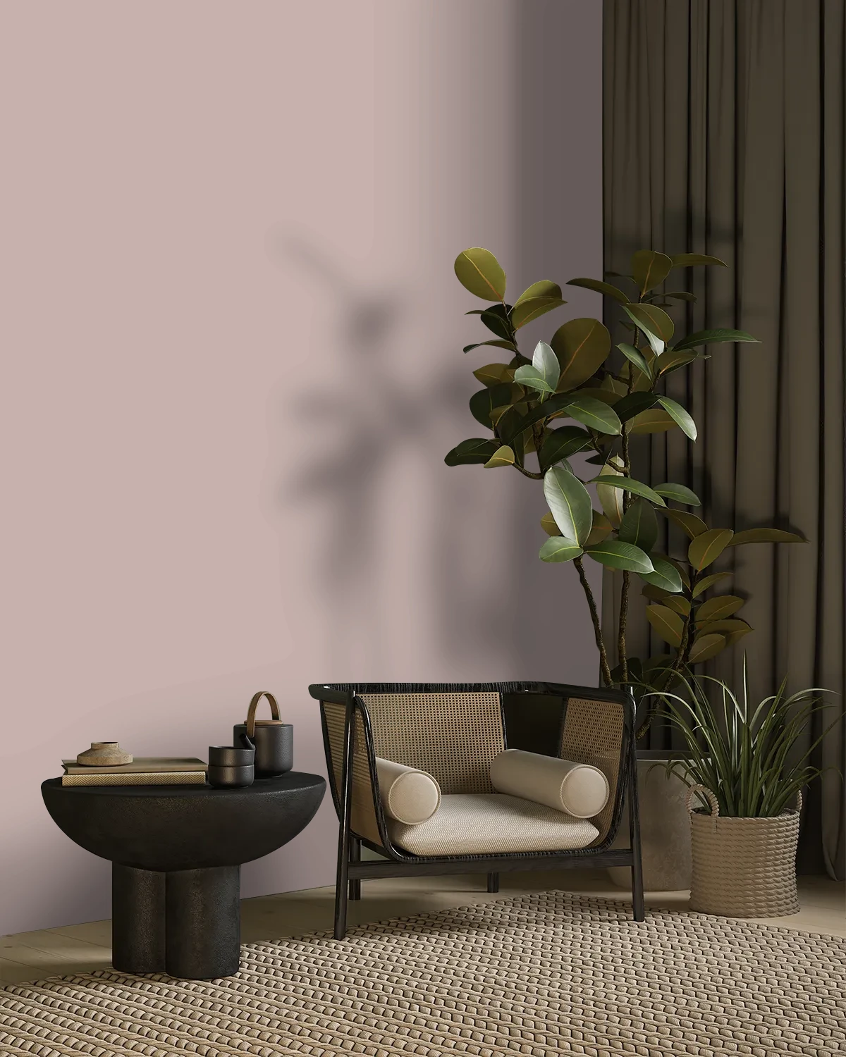 Nippon Paint's WEATHERED BROWN color on a beautifully decorated wall.