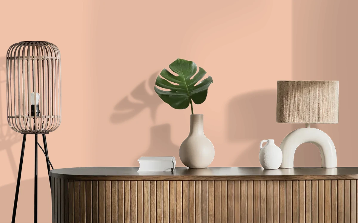 Nippon Paint's WESTWIND DUST color on different wall surfaces.