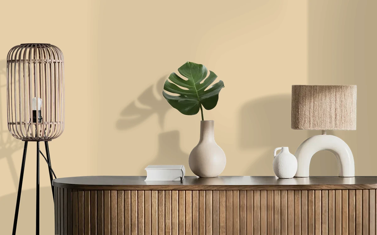 Nippon Paint's WHEAT DUST color on different wall surfaces.